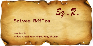 Szives Róza névjegykártya